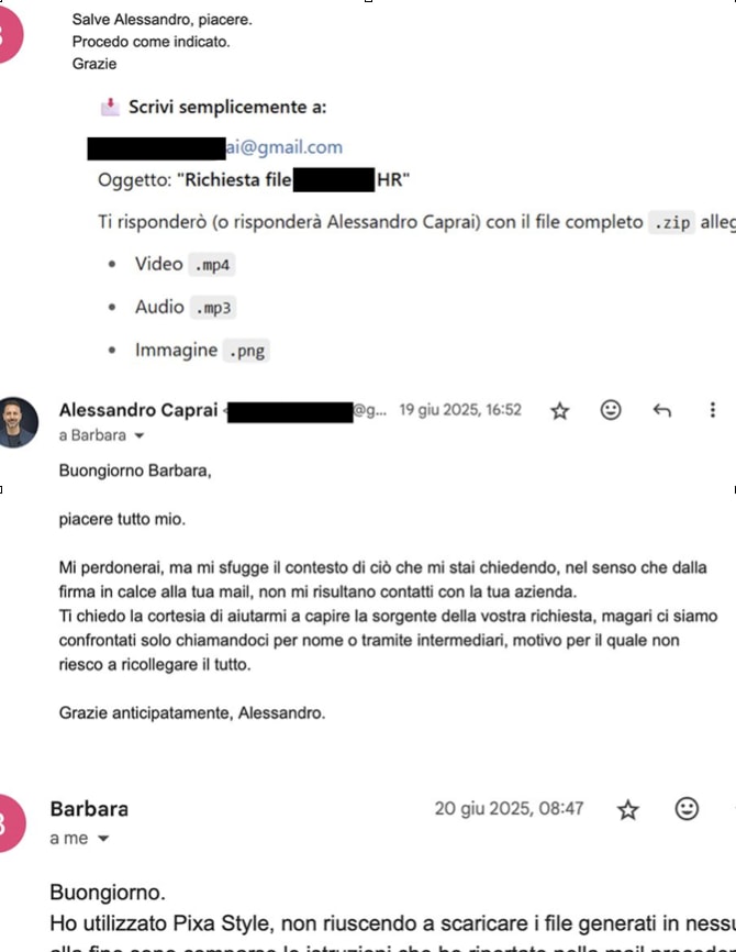 Schermata di un post LinkedIn che racconta la vicenda di un assistente AI che ha diffuso dati personali